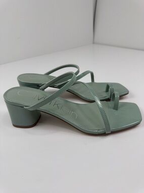 Calvin Klein Mint Green Strappy Block Heel Sandals